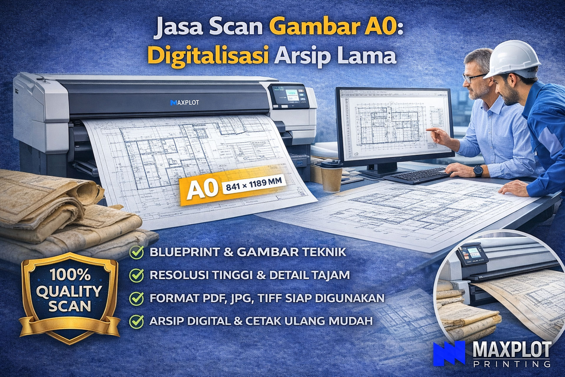 Harga Scan File Jasa Scan Gambar A0: Digitalisasi Arsip Lama - Maxplot Printing